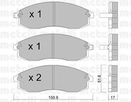 Комплект тормозных колодок, дисковый тормоз 22-0306-0