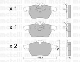 Kit de plaquettes de frein, frein à disque 22-0314-1