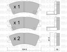 Kit de plaquettes de frein, frein à disque 22-0361-0