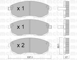 Комплект тормозных колодок, дисковый тормоз 22-0404-0