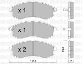 Комплект тормозных колодок, дисковый тормоз 22-0482-0