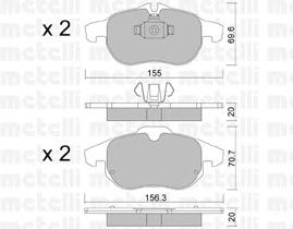 Комплект тормозных колодок, дисковый тормоз 22-0540-0