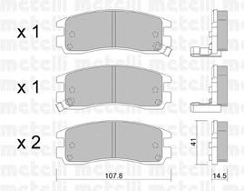 Комплект тормозных колодок, дисковый тормоз 22-0697-0