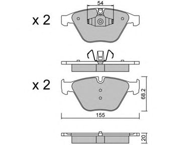 Kit de plaquettes de frein, frein à disque 22-0558-6