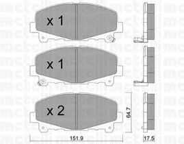 Комплект тормозных колодок, дисковый тормоз 22-0867-0