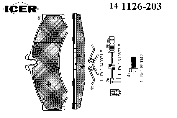 Комплект тормозных колодок, дисковый тормоз 141126-203