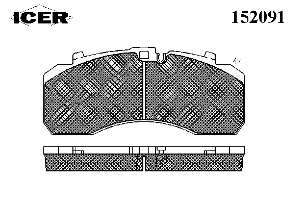 Комплект тормозных колодок, дисковый тормоз 152091