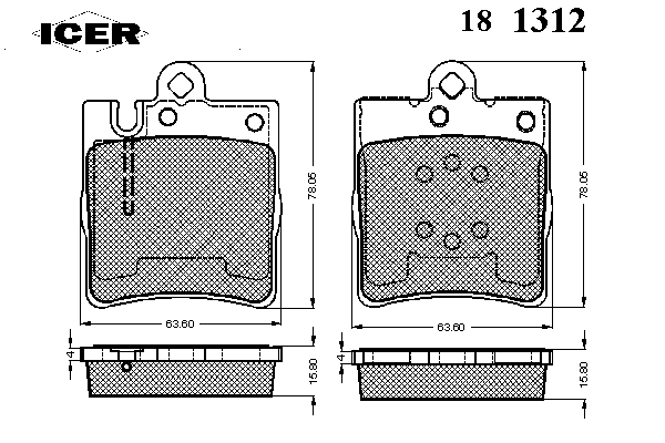 Комплект тормозных колодок, дисковый тормоз 181312