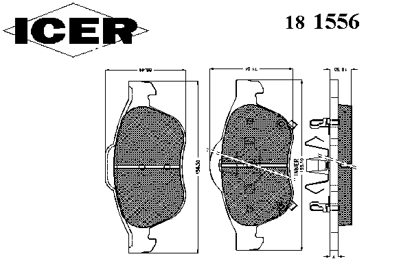 Kit de plaquettes de frein, frein à disque 181556