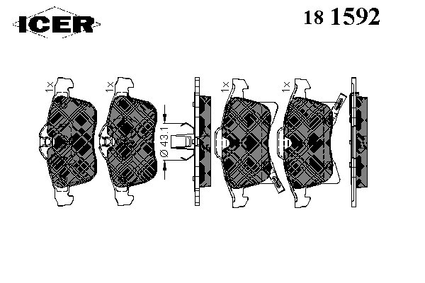 Комплект тормозных колодок, дисковый тормоз 181592