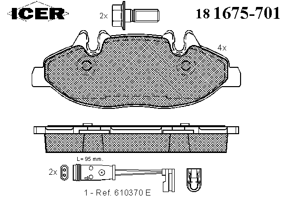 Комплект тормозных колодок, дисковый тормоз 181675-701