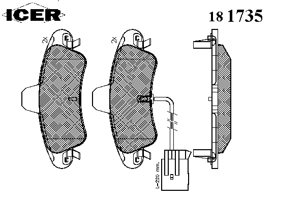 Комплект тормозных колодок, дисковый тормоз 181735