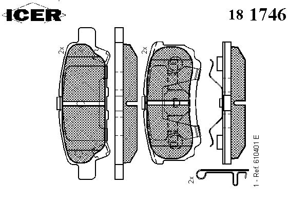 Комплект тормозных колодок, дисковый тормоз 181746