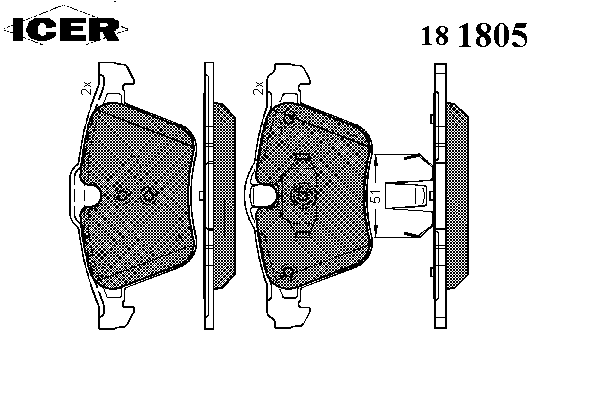 Комплект тормозных колодок, дисковый тормоз 181805