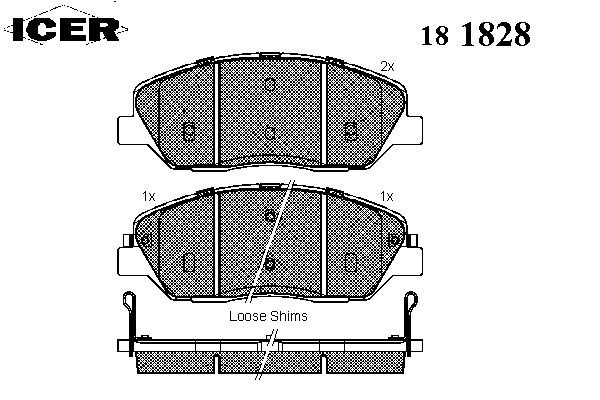 Комплект тормозных колодок, дисковый тормоз 181828