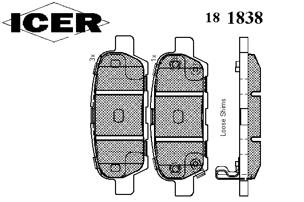 Комплект тормозных колодок, дисковый тормоз 181838