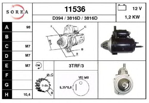 Startmotor 11536