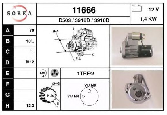Startmotor 11666