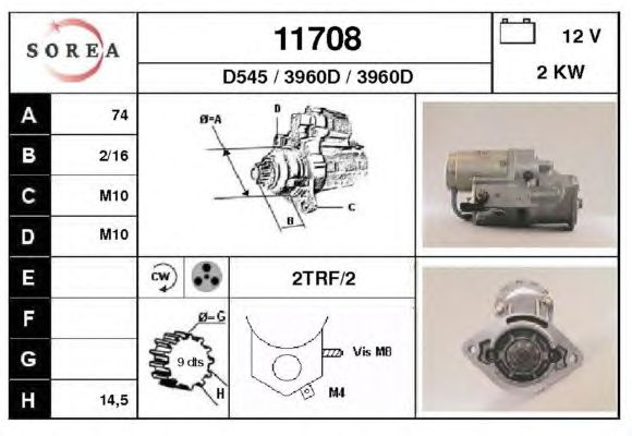 Startmotor 11708