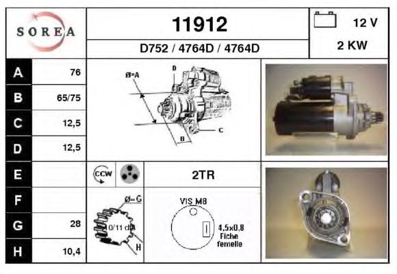 Startmotor 11912