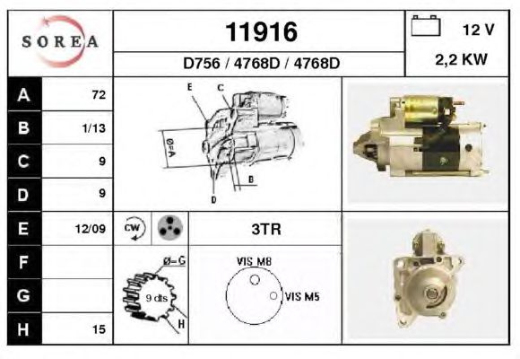 Startmotor 11916