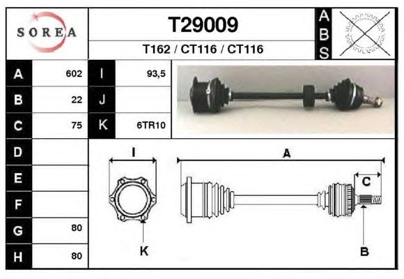 Arbre de transmission T29009