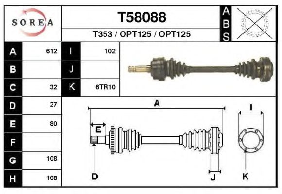 Veio de transmissão T58088