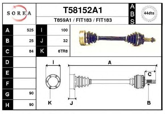 Veio de transmissão T58152A1