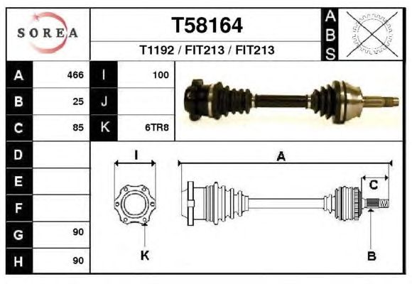 Aandrijfas T58164
