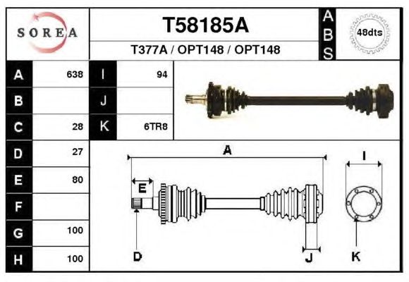 Arbre de transmission T58185A