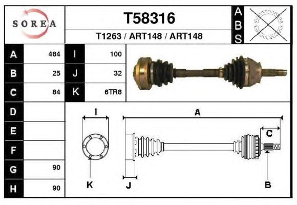 Veio de transmissão T58316