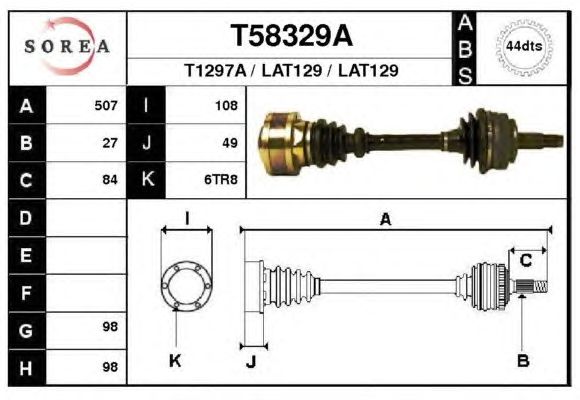 Árbol de transmisión T58329A