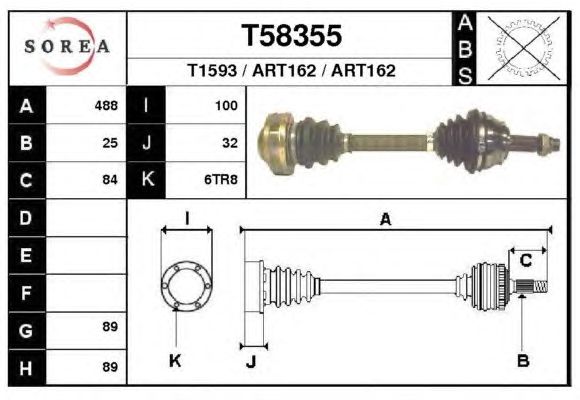 Veio de transmissão T58355