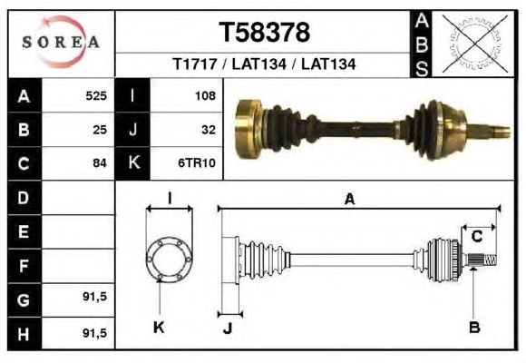 Aandrijfas T58378