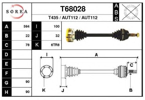 Veio de transmissão T68028