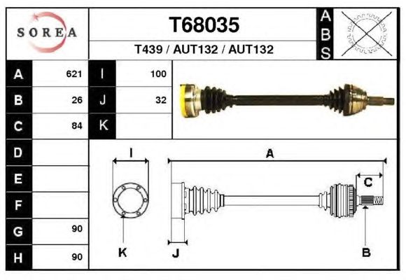 Arbre de transmission T68035