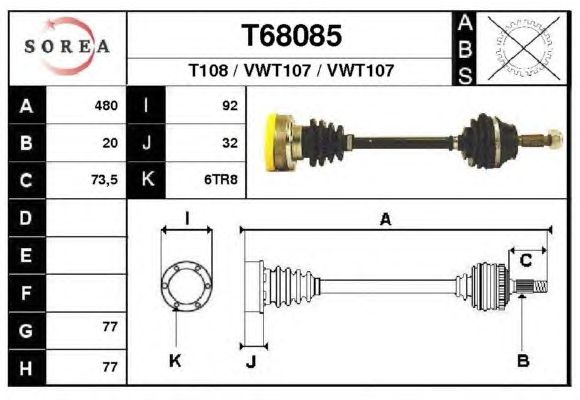 Veio de transmissão T68085