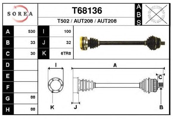 Arbre de transmission T68136