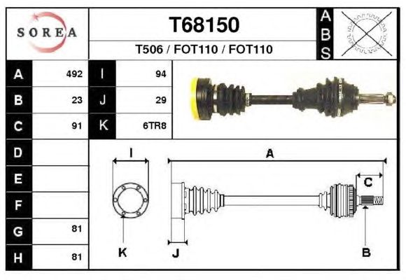 Árbol de transmisión T68150