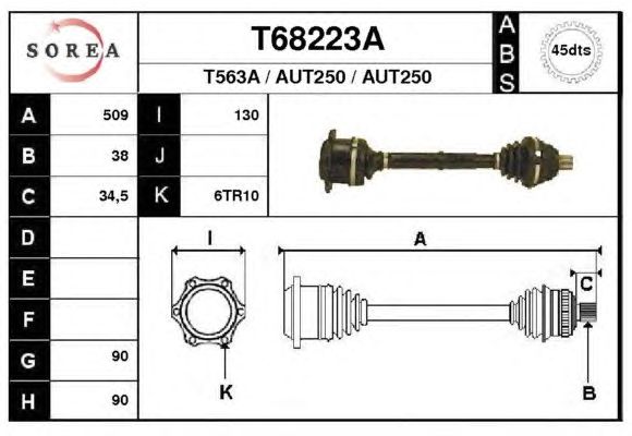 Arbre de transmission T68223A