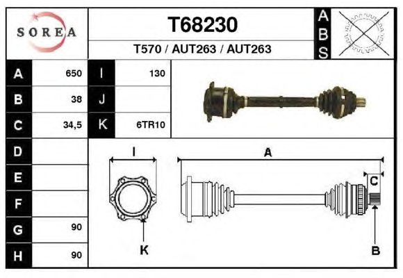Albero motore/Semiasse T68230