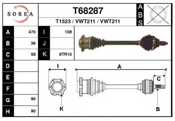 Arbre de transmission T68287