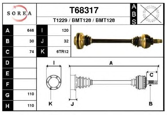 Arbre de transmission T68317