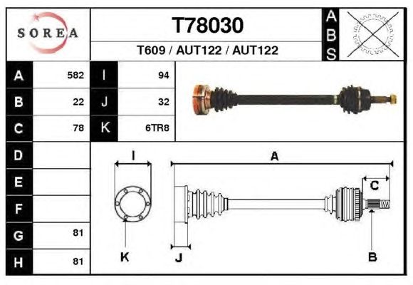 Veio de transmissão T78030