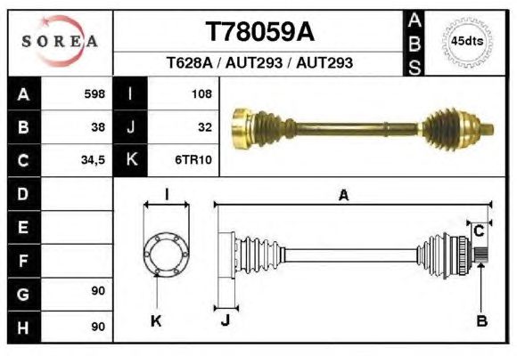 Arbre de transmission T78059A