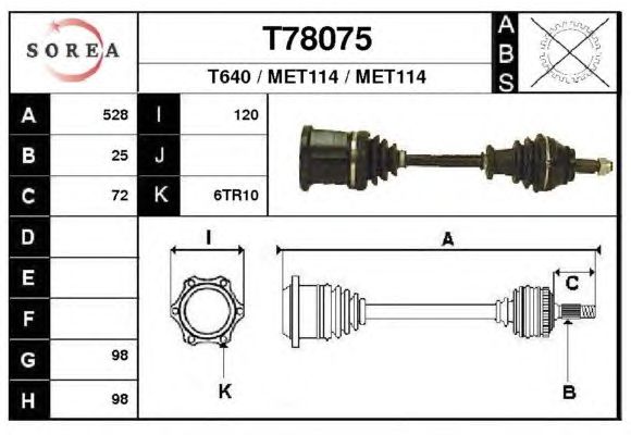 Άξονας μετάδοσης κίνησης T78075