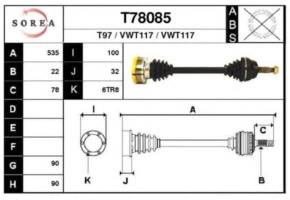 Árbol de transmisión T78085