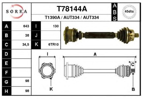 Arbre de transmission T78144A