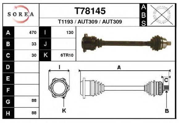 Arbre de transmission T78145