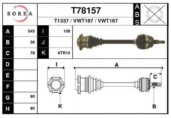 Arbre de transmission T78157